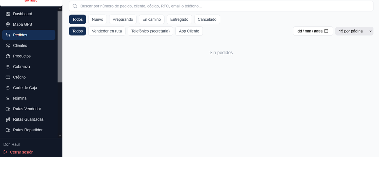 Lista de pedidos