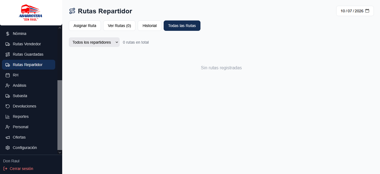 Todas las rutas repartidor