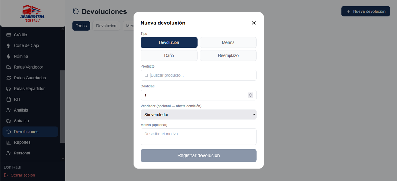 Nueva devolución