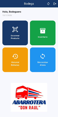 Inicio App Bodega