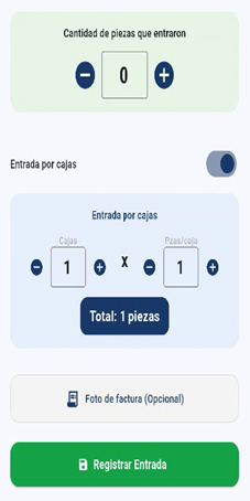 Entrada por cajas