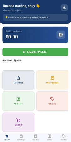 Inicio App Cliente