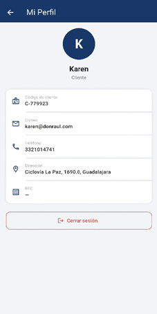 Mi Perfil App Cliente