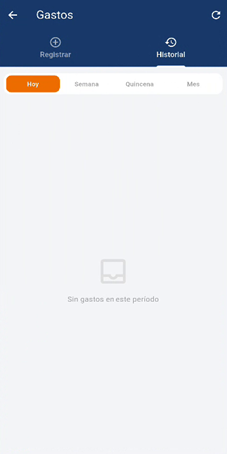 Historial de Gastos App Vendedor